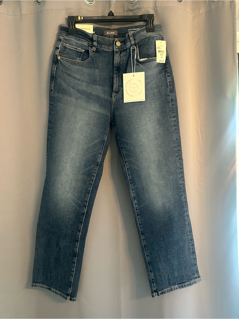 DL1961 Women's Straight Leg Jeans in Dark Blue Wash